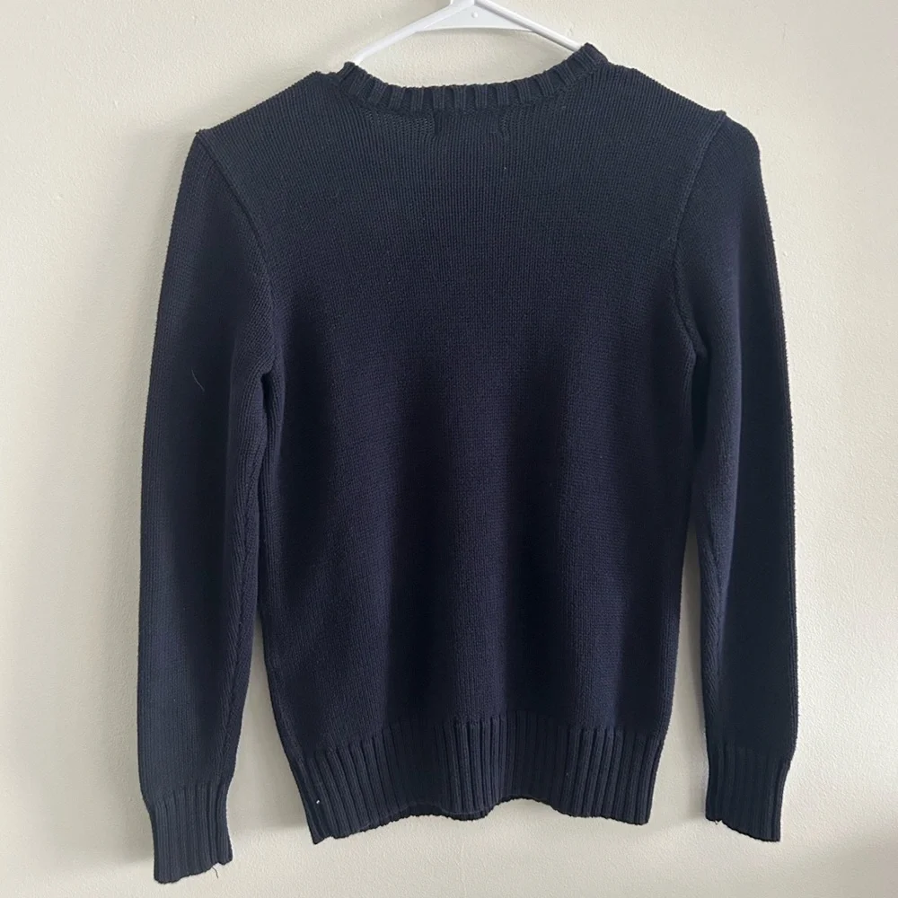 Polo Ralph Lauren Boys’ Navy Blue Cotton Crewneck Sweater
